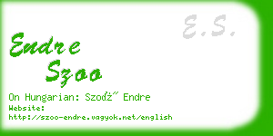 endre szoo business card